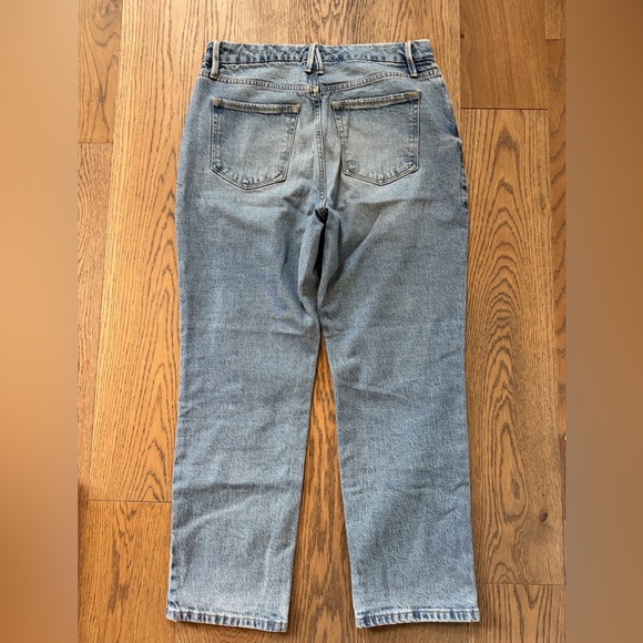 Good American Blue Straight Leg Jeans High-Waisted - Picture 3 of 5